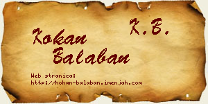 Kokan Balaban vizit kartica